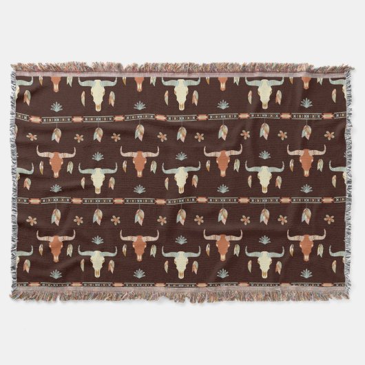 Boho Steer Pattern Decke (Vorderseite)