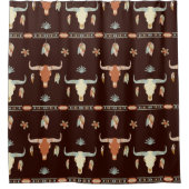 Boho Steer Pattern Duschvorhang (Vorderseite)