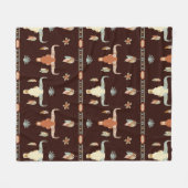 Boho Steer Pattern Fleecedecke (Vorderseite (Horizontal))