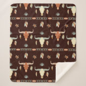 Boho Steer Pattern Sherpadecke (Vorderseite)