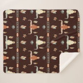 Boho Steer Pattern Sherpadecke (Vorderseite (Horizontal))
