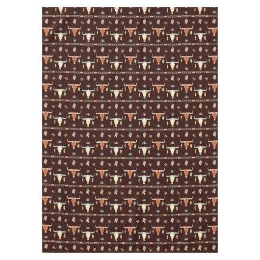 Boho Steer Pattern Tischdecke (Vorderseite)