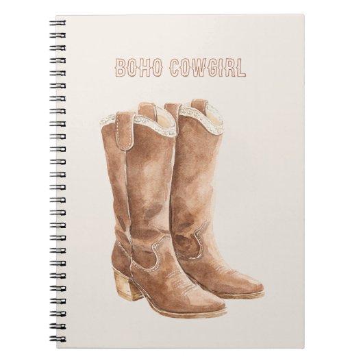 Boho-Stiefel Cowgirl Notizblock (Vorderseite)
