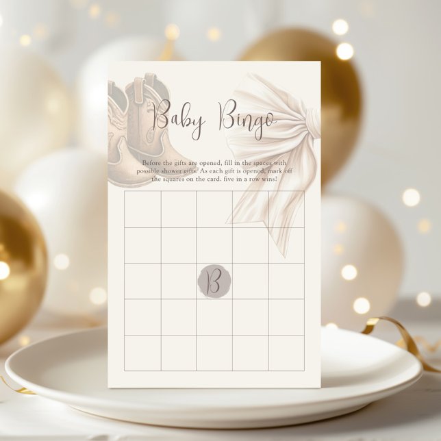 Boho Stiefel oder Bows Gender Reveal Bingo Game (Von Creator hochgeladen)
