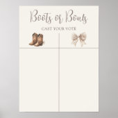 Boho-Stiefel oder Schleifen Geschlechtsenthüllungs Poster (Vorne)