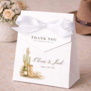 Boho-Stiefel & Sprudelnd Neutraler Baby Shower Dan Geschenkschachtel