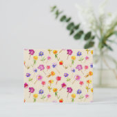 Boho Stiefmütterchen Whimsical Hand-Illustrierte W Dankeskarte (Stehend Vorderseite)