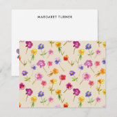 Boho Stiefmütterchen Whimsical Hand-Illustrierte W Dankeskarte (Vorne/Hinten)