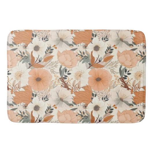 Boho Stil Blume Muster hellen Farben Badematte (Vorderseite)