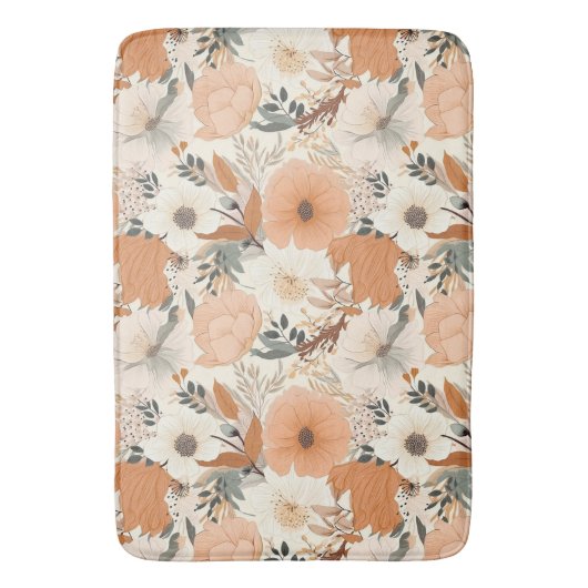 Boho Stil Blume Muster hellen Farben Badematte (Vorderseite Vertikal)