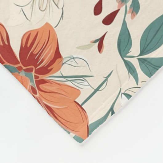 Boho Stil Blume Muster hellen Farben Fleecedecke (Ecke)