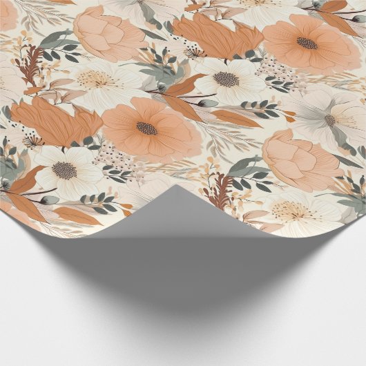 Boho Stil Blume Muster hellen Farben Geschenkpapier (Ecke)