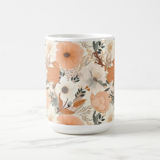 Boho Stil Blume Muster hellen Farben Kaffeetasse (Mittel)