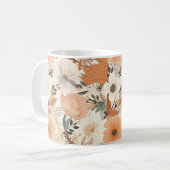 Boho Stil Blume Muster hellen Farben Kaffeetasse (Vorderseite Links)