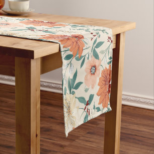 Boho Stil Blume Muster hellen Farben Kurzer Tischläufer