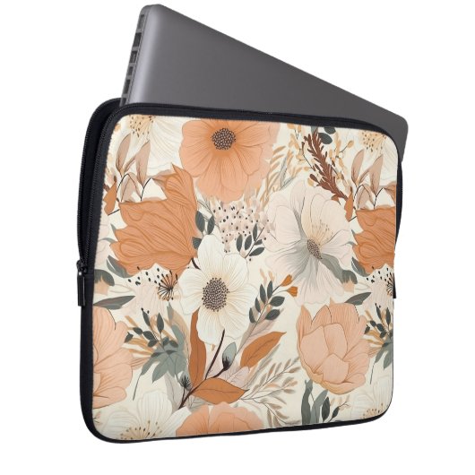 Boho Stil Blume Muster hellen Farben Laptopschutzhülle (Vorne Rechts)