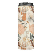 Boho Stil Blume Muster hellen Farben Thermosbecher (Rückseite)