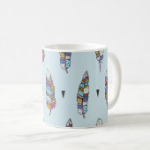 Boho-Stil Feder Handgezeichnet Kaffeetasse (VorderseiteRechts)
