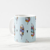 Boho-Stil Feder Handgezeichnet Kaffeetasse (Vorderseite Links)