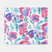 boho Stil florale rustikale Hand gezeichnete Abbil Fleecedecke (Vorderseite (Horizontal))