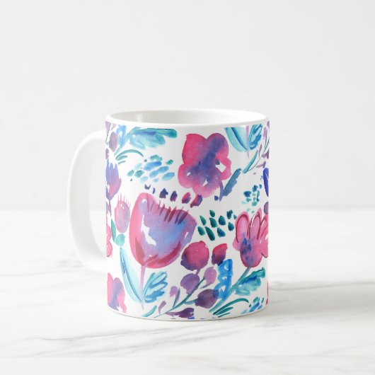boho Stil florale rustikale Hand gezeichnete Abbil Kaffeetasse (Vorderseite Links)