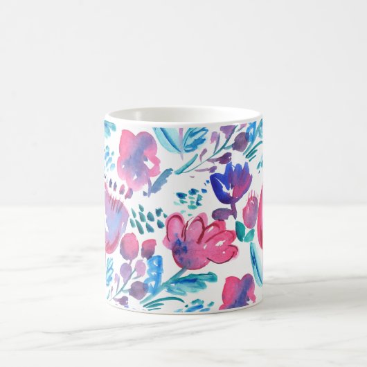 boho Stil florale rustikale Hand gezeichnete Abbil Kaffeetasse (Mittel)