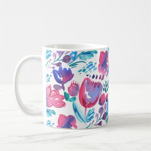 boho Stil florale rustikale Hand gezeichnete Abbil Kaffeetasse (Links)