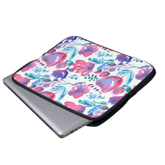 boho Stil florale rustikale Hand gezeichnete Abbil Laptopschutzhülle (Vorne Knopf)