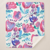 boho Stil florale rustikale Hand gezeichnete Abbil Sherpadecke (Vorderseite)
