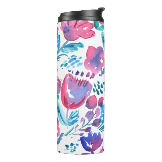 boho Stil florale rustikale Hand gezeichnete Abbil Thermosbecher (Nach links gedreht)