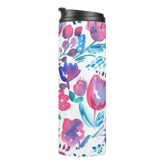 boho Stil florale rustikale Hand gezeichnete Abbil Thermosbecher (Nach rechts gedreht)