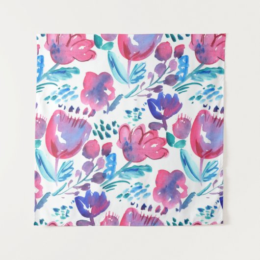 boho Stil florale rustikale Hand gezeichnete Abbil Wandteppich (Vorderseite)