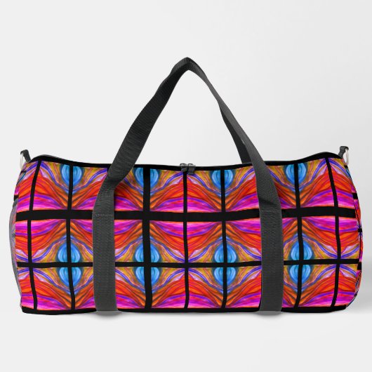 Boho Stil heiß rosa und schwarz Duffle Bag (Rückseite)