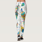 Boho-Stil, nahtloses Feder-Muster. Leggings (Rückseite)