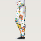 Boho-Stil, nahtloses Feder-Muster. Leggings (Links)