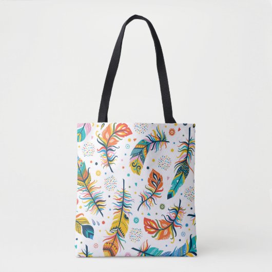 Boho-Stil, nahtloses Feder-Muster. Tasche (Vorderseite)