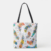 Boho-Stil, nahtloses Feder-Muster. Tasche (Rückseite)