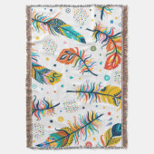 Boho Stil, nahtloses Federmuster. Decke (Vorderseite Vertikal)
