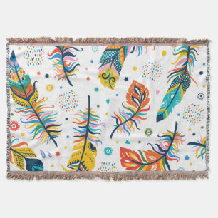 Boho Stil, nahtloses Federmuster. Decke