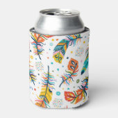 Boho Stil, nahtloses Federmuster. Dosenkühler (Kanne Vorderseite)