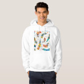 Boho Stil, nahtloses Federmuster. Hoodie (Vorne ganz)