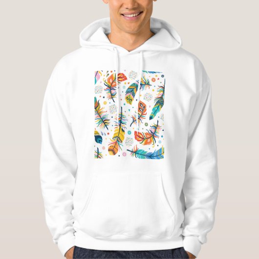 Boho Stil, nahtloses Federmuster. Hoodie (Vorderseite)