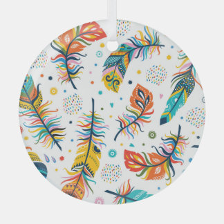 Boho Stil, nahtloses Federmuster. Ornament Aus Glas
