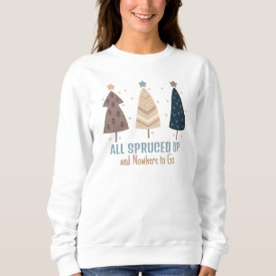 Boho-Stil neutrale Weihnachtsbäume Sweatshirt