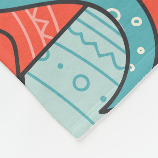 Boho Stil niedliche Monster, nahtlos. Fleecedecke (Ecke)