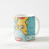 Boho Stil niedliche Monster, nahtlos. Kaffeetasse (VorderseiteRechts)