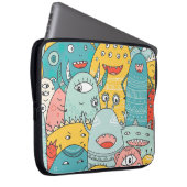 Boho Stil niedliche Monster, nahtlos. Laptopschutzhülle (Vorne Rechts)