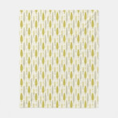 Boho-Stil retro-ethnisches Feder-Gelb-Muster Fleecedecke (Vorderseite)