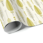 Boho-Stil Retro-Ethno-Feder-Gelb-Muster Geschenkpapier (Rolleneckpunkt)