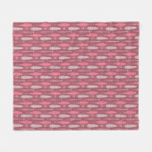 Boho-Stil Retro-Ethno-Feder rosa Muster Fleecedecke (Vorderseite (Horizontal))